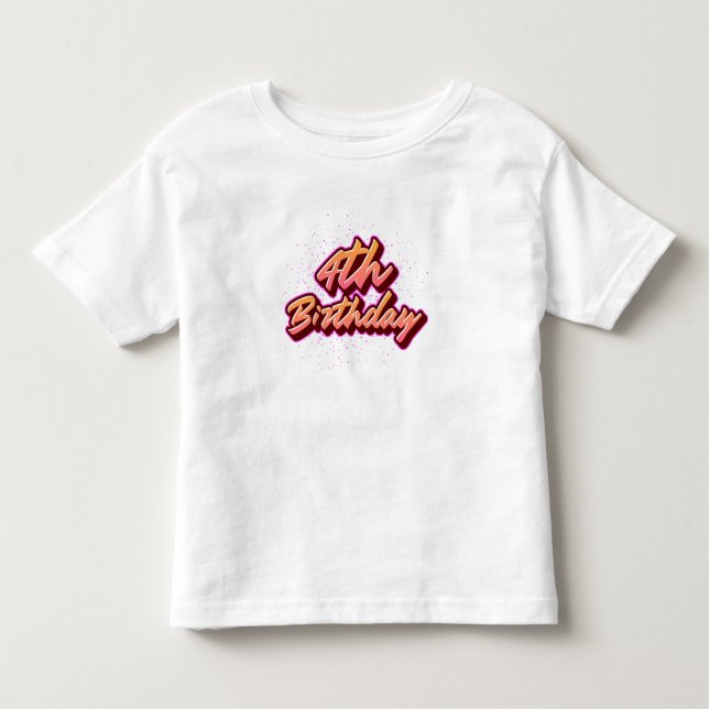 Camiseta De Bebé 4.º cumpleaños de niños (Anverso)