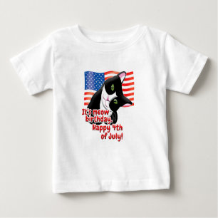 Camiseta De Bebé 4.º gato de julio