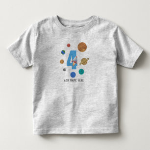 Camiseta De Bebé 4.º natalicio Planetas de sistemas solares
