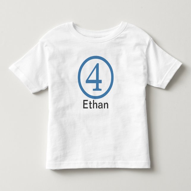 Camiseta De Bebé 4.º Personalizable de cumpleaños (Anverso)
