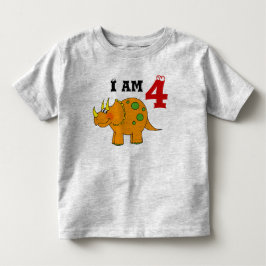 Camiseta De Bebé 4.º regalo de cumpleaños, dinosaur triceratops
