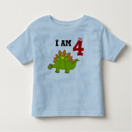 Camiseta De Bebé 4.º regalo de fiesta de cumpleaños, estegosaurio d
