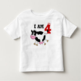 Camiseta De Bebé 4.º regalo de fiesta de cumpleaños, vaca bailadora