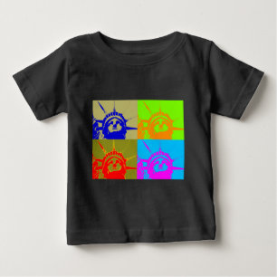 Camiseta De Bebé 4 Color Pop Art Lady Liberty