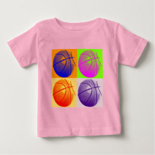 Camiseta De Bebé 4 Colores Pop Art Basketball