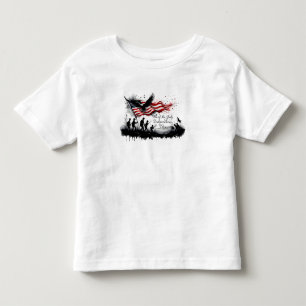 Camiseta De Bebé 4 de julio Arte Patriótico con bandera y soldados