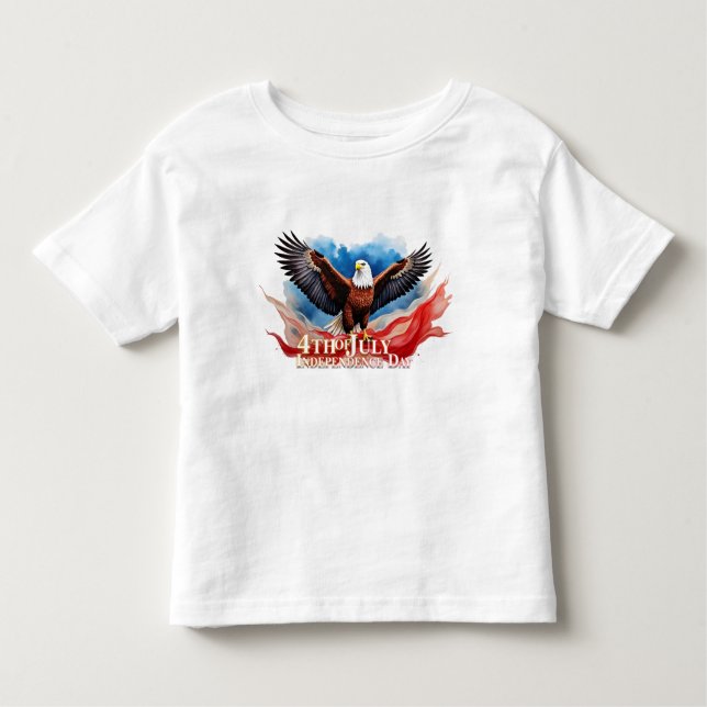 Camiseta De Bebé 4 de julio de Águila - Diseño de arte patriótico (Anverso)