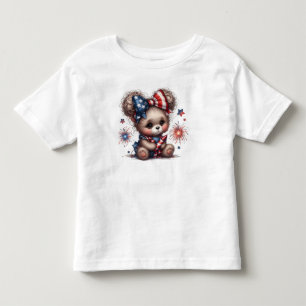 Camiseta De Bebé 4 de julio de oso
