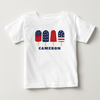 Camiseta De Bebé 4 de julio Estrellas Rojas Blancas Azules Stripes 
