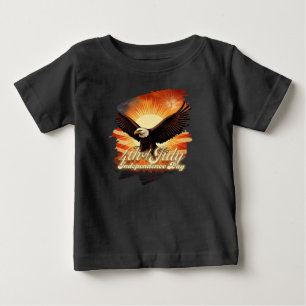Camiseta De Bebé 4 de julio - Majestic Eagle and Fireworks Tribute 