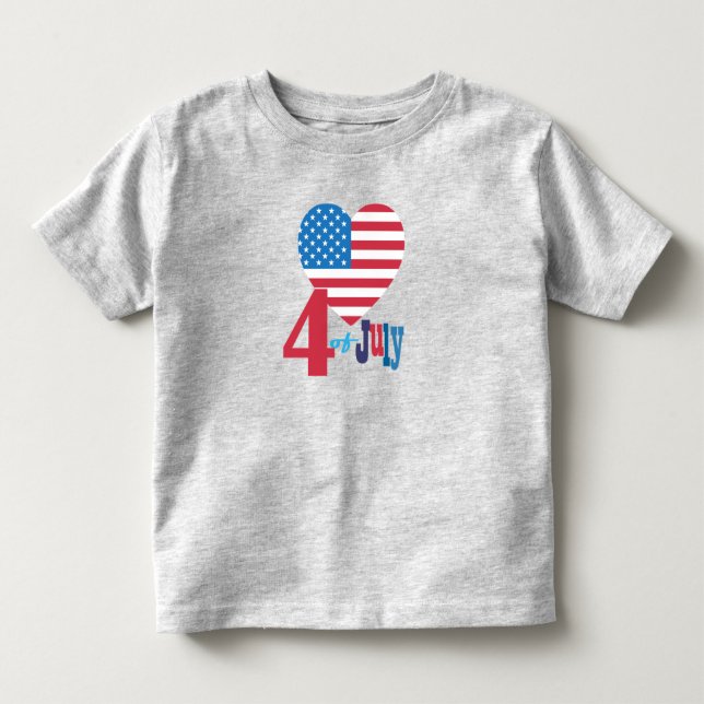 Camiseta De Bebé 4 de julio Patriótico de la Bandera de los Estados (Anverso)