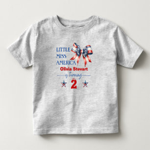 Camiseta De Bebé 4 de julio Pequeña señorita América Segundo cumple