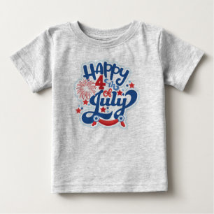 Camiseta De Bebé 4 de julio Toddler Gray T Shirt