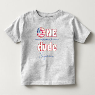 Camiseta De Bebé 4 de julio Un Amigo Americano Primer Cumpleaños