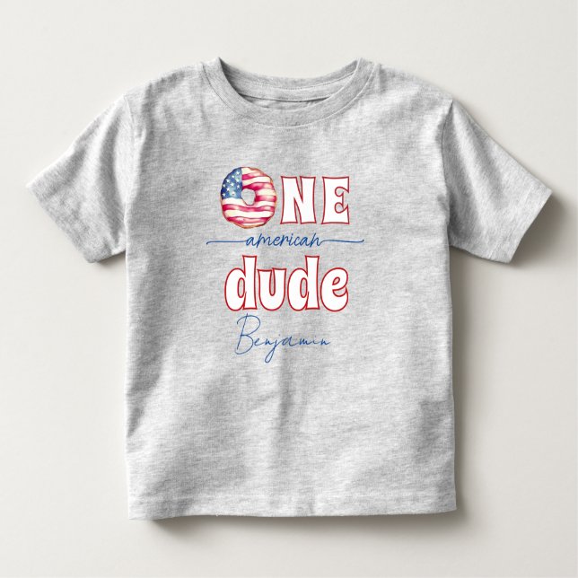 Camiseta De Bebé 4 de julio Un Amigo Americano Primer Cumpleaños (Anverso)