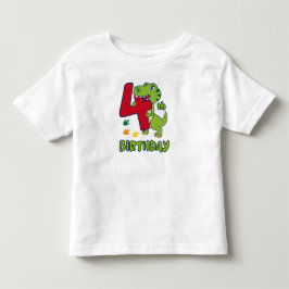 Camiseta De Bebé 4th birthday dinosaur