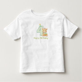 Camiseta De Bebé 4th Birthday Toddler T-Shirt Cute Bear Birthday 