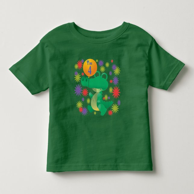 Camiseta De Bebé 4to Cocodrilo del cumpleaños (Anverso)