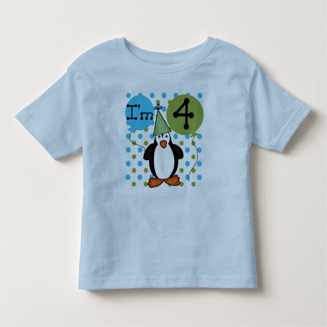 Camiseta De Bebé 4to cumpleaños del pingüino (Anverso)