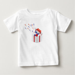Camiseta De Bebé 4to de la caja de regalo de julio con los fuegos
