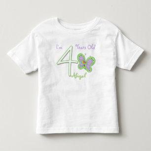 Camiseta De Bebé 4to Mariposa del cumpleaños