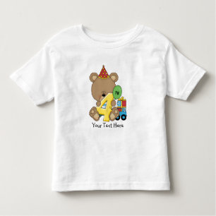 Camiseta De Bebé 4to Muchacho del oso del cumpleaños