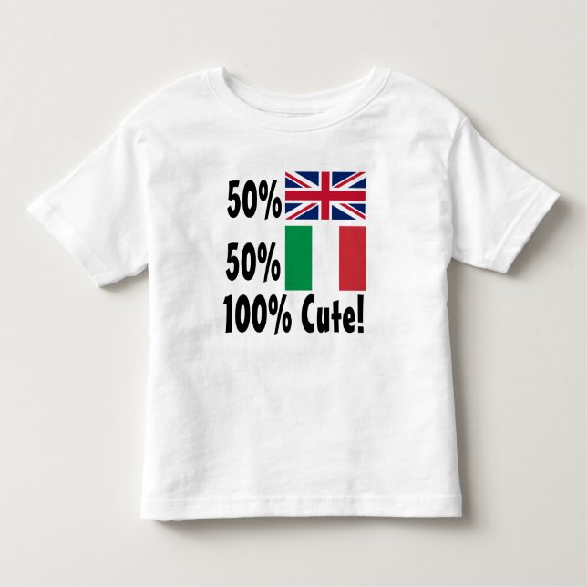 Camiseta De Bebé 50% británico 50% italiano 100% (Anverso)