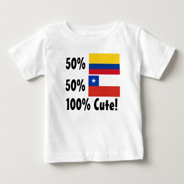 Camiseta De Bebé 50% colombiano 50% chileno 100% (Anverso)