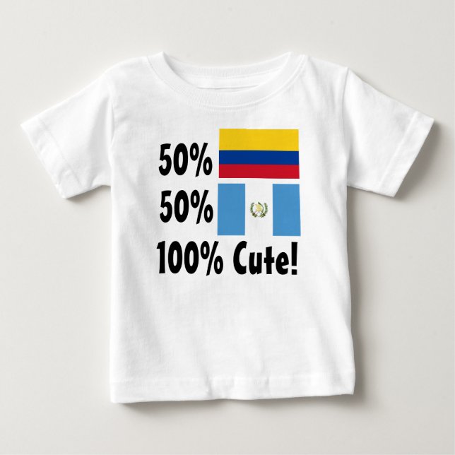 Camiseta De Bebé 50% colombiano 50% guatemalteco 100% (Anverso)