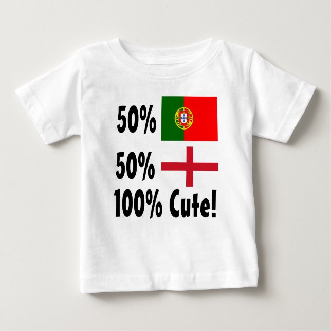 Camiseta De Bebé 50% Portugués 50% Inglés 100% Cuto (Anverso)