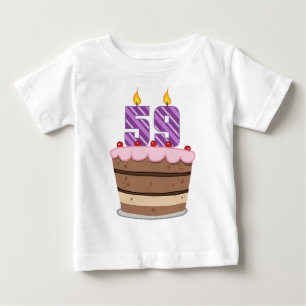 Camiseta De Bebé 59 años en el pastel de cumpleaños