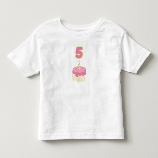 Camiseta De Bebé 5.ª tarta rosa de cumpleaños (Anverso)