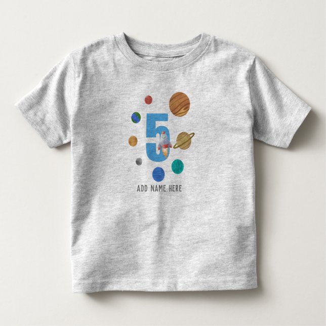 Camiseta De Bebé 5.º Planeta de Sistema Solar de Cumpleaños (Anverso)