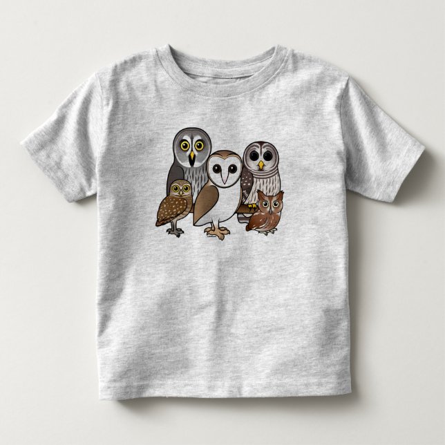 Camiseta De Bebé 5 búhos de Birdorable (Anverso)