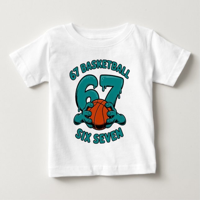 Camiseta De Bebé 67 Basketball Six Seven Sports Meme (Anverso)