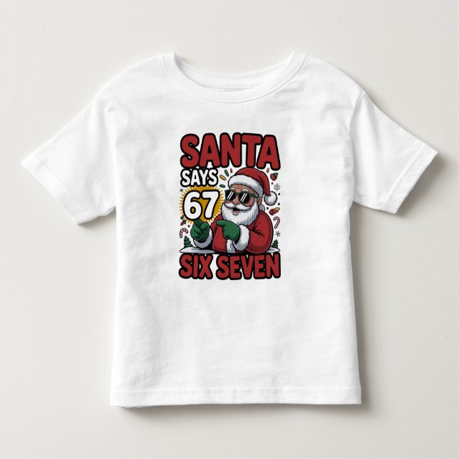 Camiseta De Bebé 67 Six Seven Funny Christmas Santa Meme (Anverso)
