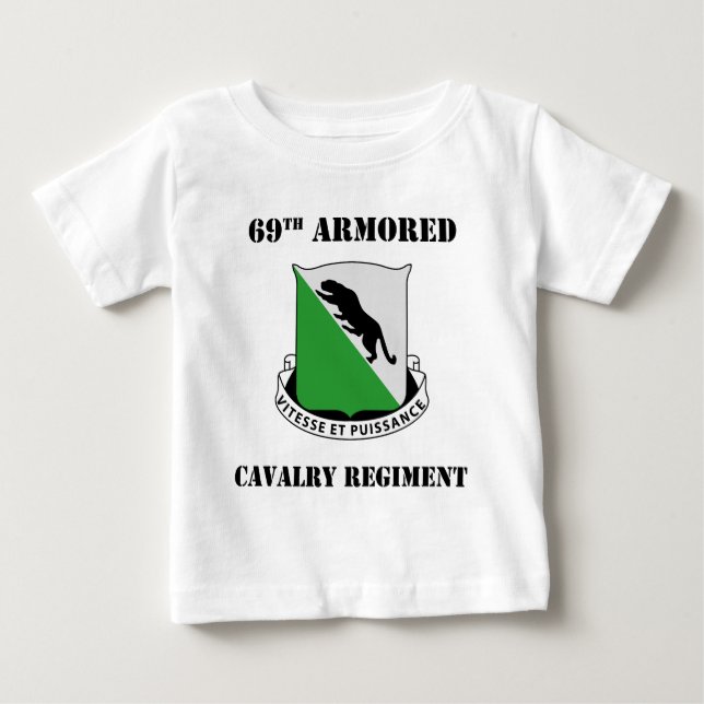 Camiseta De Bebé 69º Regimiento de Caballería Armada (ACR) con text (Anverso)