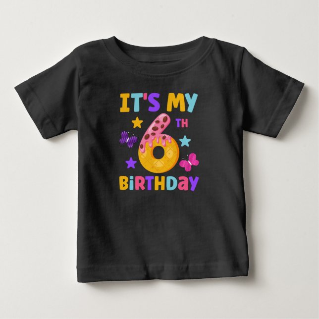 Camiseta De Bebé 6.º cumpleaños (Anverso)