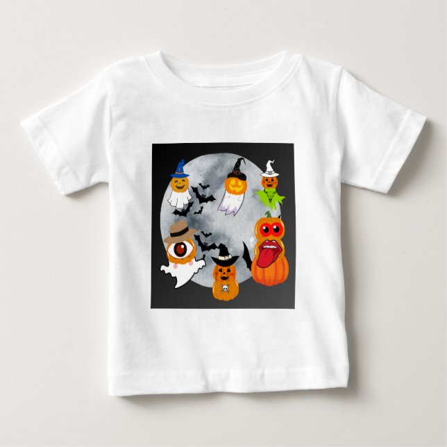 Camiseta De Bebé 6 caracteres de halloween (Anverso)