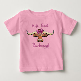 Camiseta De Bebé 6 pies. Buckaroo de vuelta, vaca longhorn