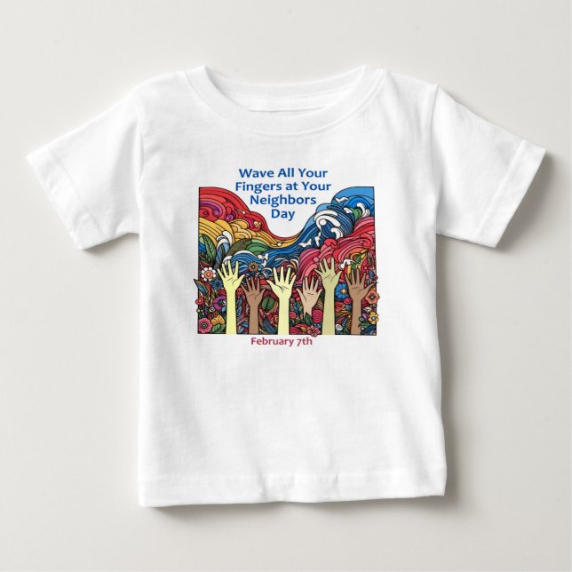 Camiseta De Bebé 7 feb. - Olear todos sus dedos/vecino (Anverso)
