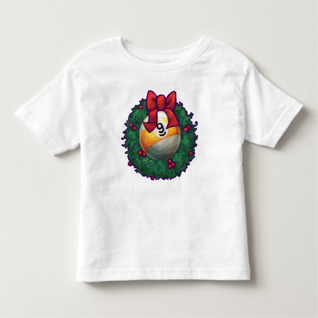 Camiseta De Bebé 9 Navidades de bolas Wreath Green (Anverso)