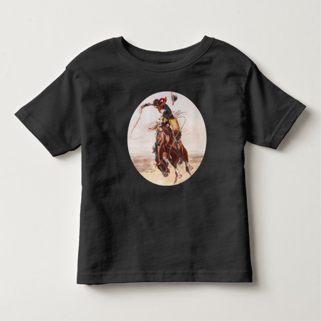 Camiseta De Bebé "A Bad Hoss" Bucking Bronco (Anverso)