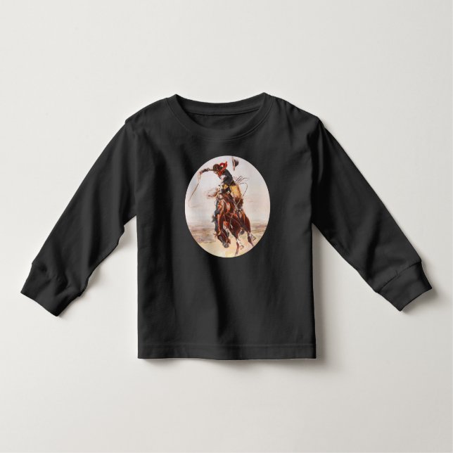 Camiseta De Bebé "A Bad Hoss" Bucking Bronco (Anverso)