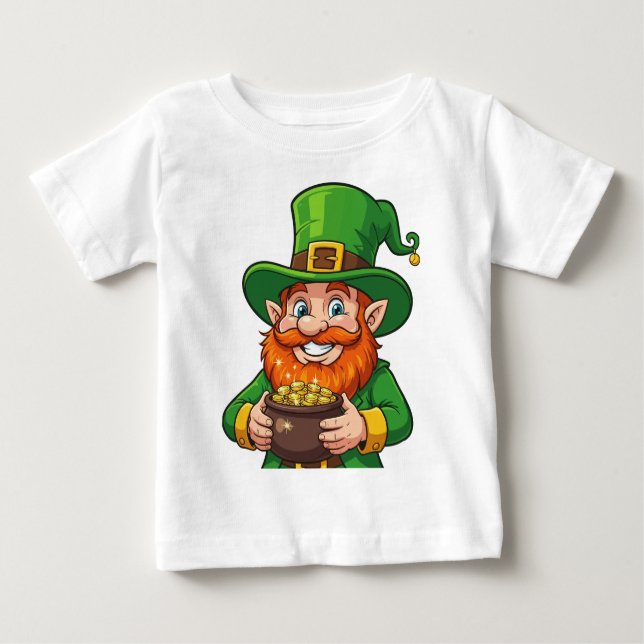 Camiseta De Bebé A Bright Cheerful Cartoon Leprechaun (Anverso)