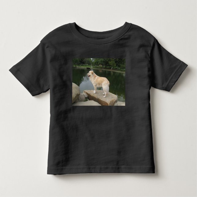 Camiseta De Bebé A Dog At A Pond (Anverso)