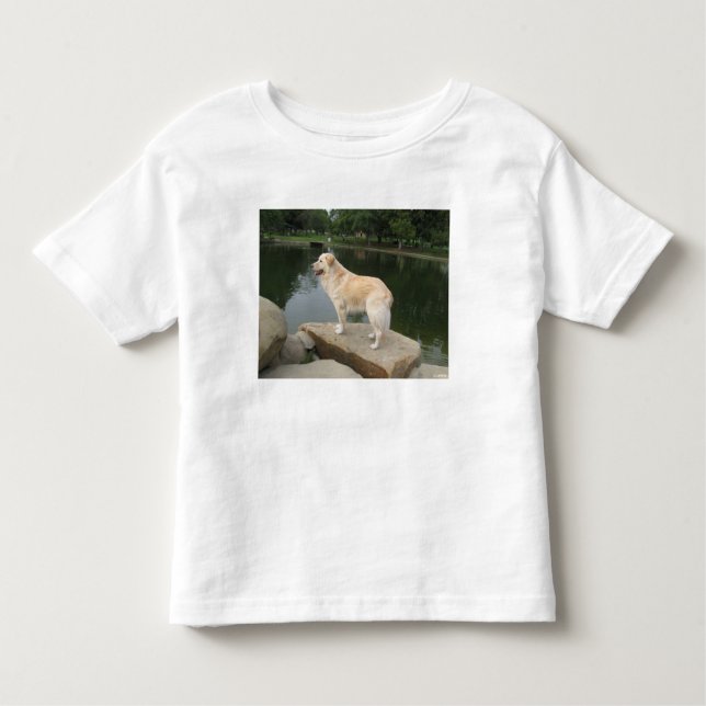 Camiseta De Bebé A Dog At A Pond (Anverso)