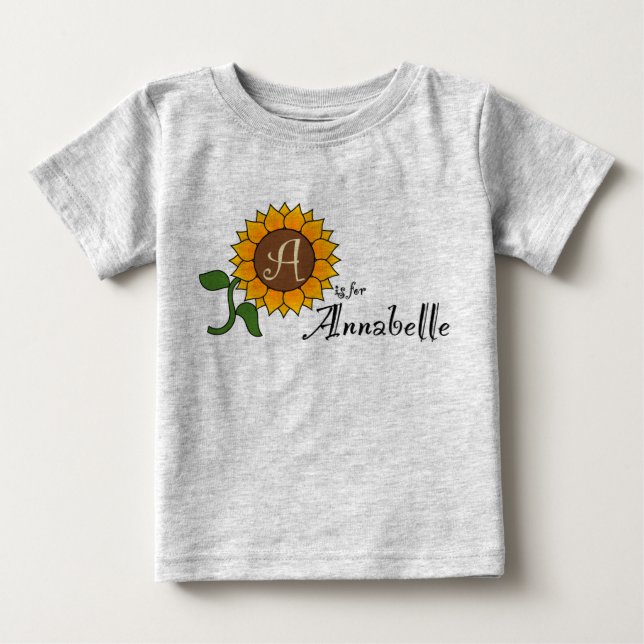 Camiseta De Bebé A es para Annabelle Sunflower T Shirt (Anverso)