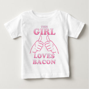 Camiseta De Bebé A este CHICA le encanta el Bacon en rosa