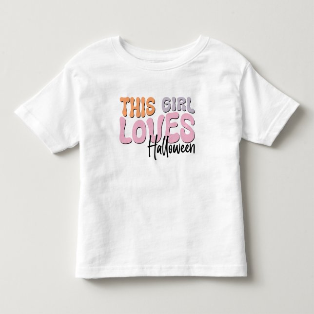Camiseta De Bebé A este Chica le encanta Halloween (Anverso)